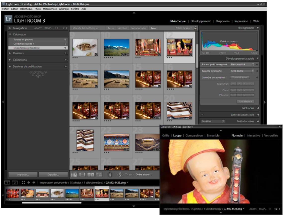 ADOBE LIGHTROOM 3 - Affichage de la bibliothèque sur un second moniteur - 1