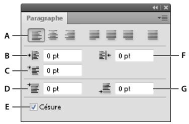 ADOBE PHOTOSHOP CS5 - Présentation du panneau Paragraphe - 1