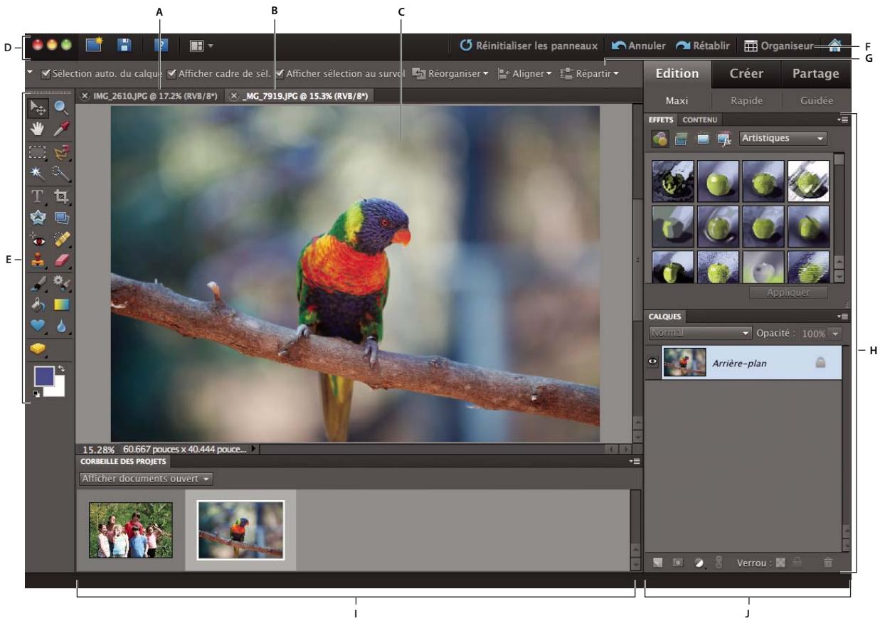 ADOBE PHOTOSHOP ELEMENTS 10 - Espace de travail modifier - 2