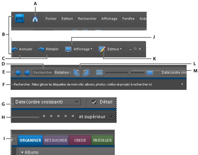 ADOBE PHOTOSHOP ELEMENTS 7.0 - Espace de travail organisateur - 1