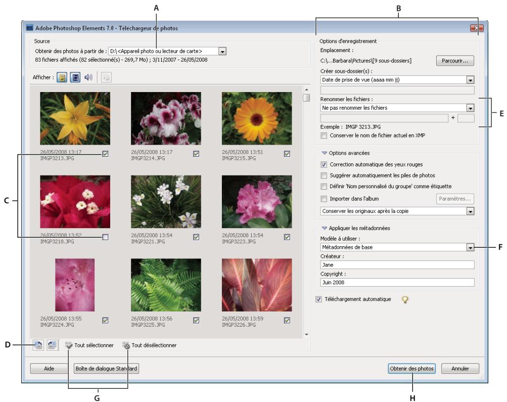 ADOBE PHOTOSHOP ELEMENTS 7.0 - Définition des options avancées de téléchargement des photos - 1