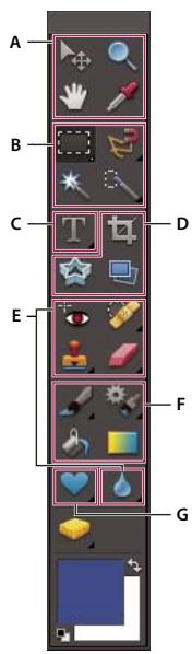 ADOBE PHOTOSHOP ELEMENTS 8 MAC - Présentation de la palette d'outils - 1