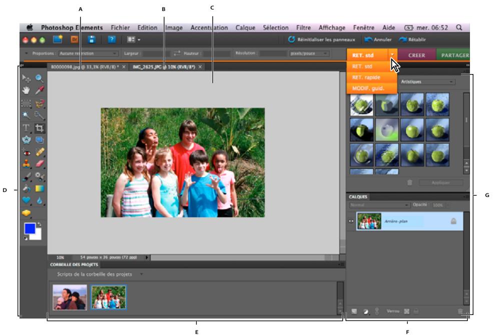 ADOBE PHOTOSHOP ELEMENTS 8 MAC - Espace d'édition - 1