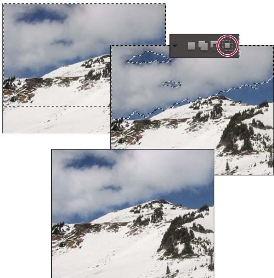 ADOBE PHOTOSHOP ELEMENTS 9 - Sélection de l'intersection d'une zone avec une sélection existante - 1
