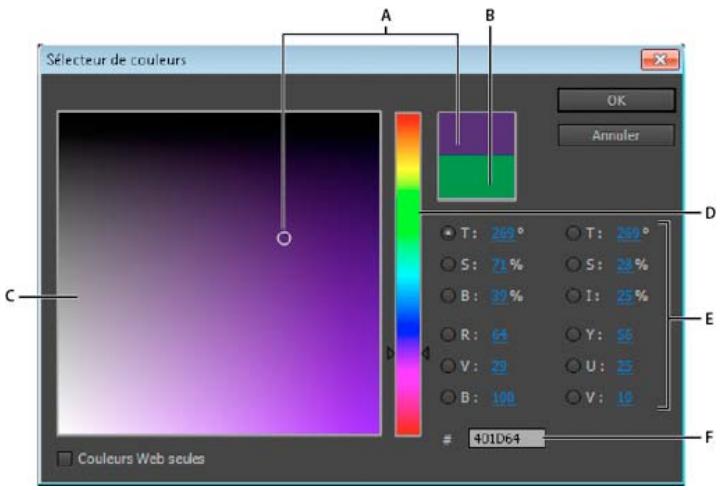 ADOBE PREMIERE ELEMENTS 10 - Selection d'une couleur avec le selecteur de couleurs Adobe - 1