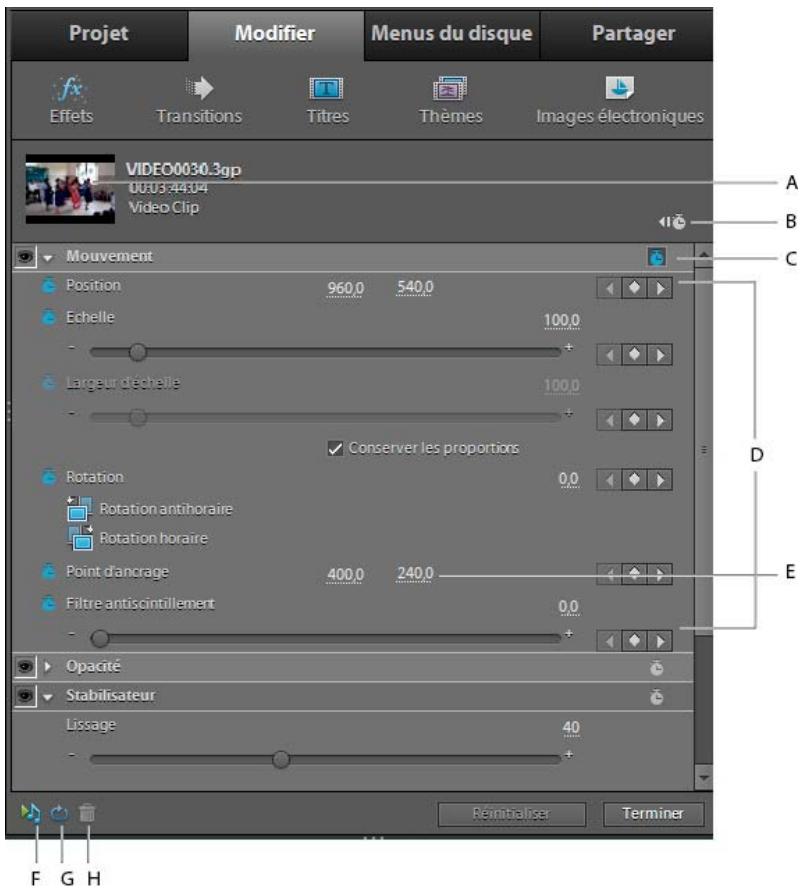 ADOBE PREMIERE ELEMENTS 10 - Vue Propriétés - 1