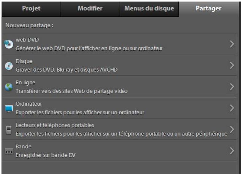 ADOBE PREMIERE ELEMENTS 10 - Partage à partir du panneau Tâches - 1