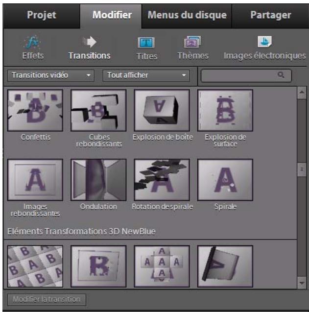 ADOBE PREMIERE ELEMENTS 10 - Prévisualisation des transitions - 1