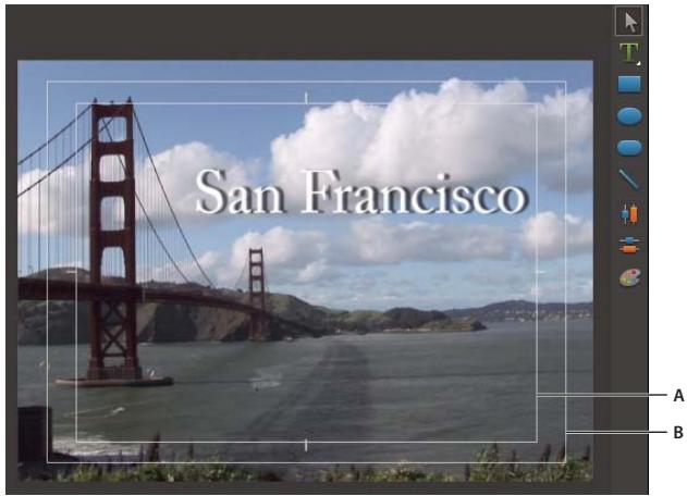 ADOBE PREMIERE ELEMENTS 10 - Utilisation de marges admissibles pour le titre et l'action - 1