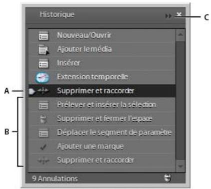ADOBE PREMIERE ELEMENTS 10 - Annulation incrémentielle des modifications - 1