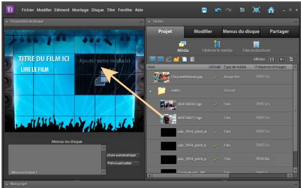 ADOBE PREMIERE ELEMENTS 10 - Personnalisation de l'arrière-plan d'un menu - 1