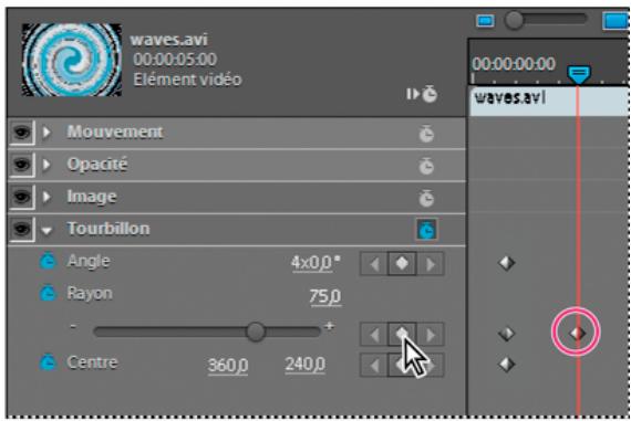 ADOBE PREMIERE ELEMENTS 10 - Ajout d'images clés dans la vue Propriétés - 2