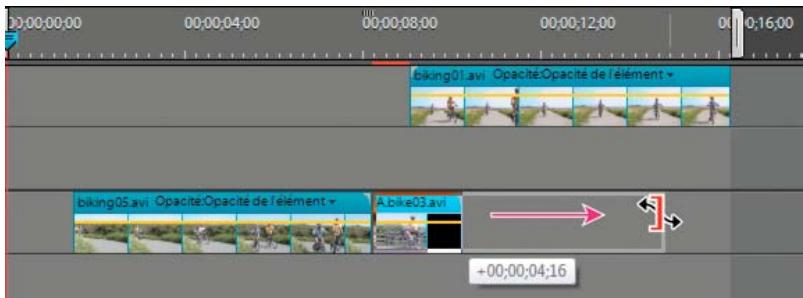 ADOBE PREMIERE ELEMENTS 10 - Modification de la vitesse d'un élément à l'aide de l'outil Extension temporelle - 1