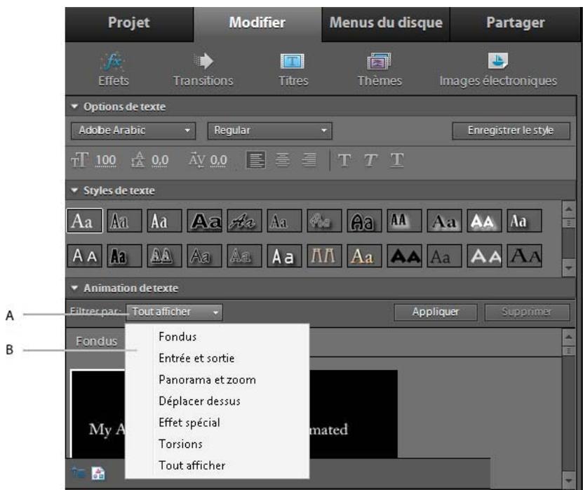 ADOBE PREMIERE ELEMENTS 10 - Création d'un titre avec du texte animé - 2