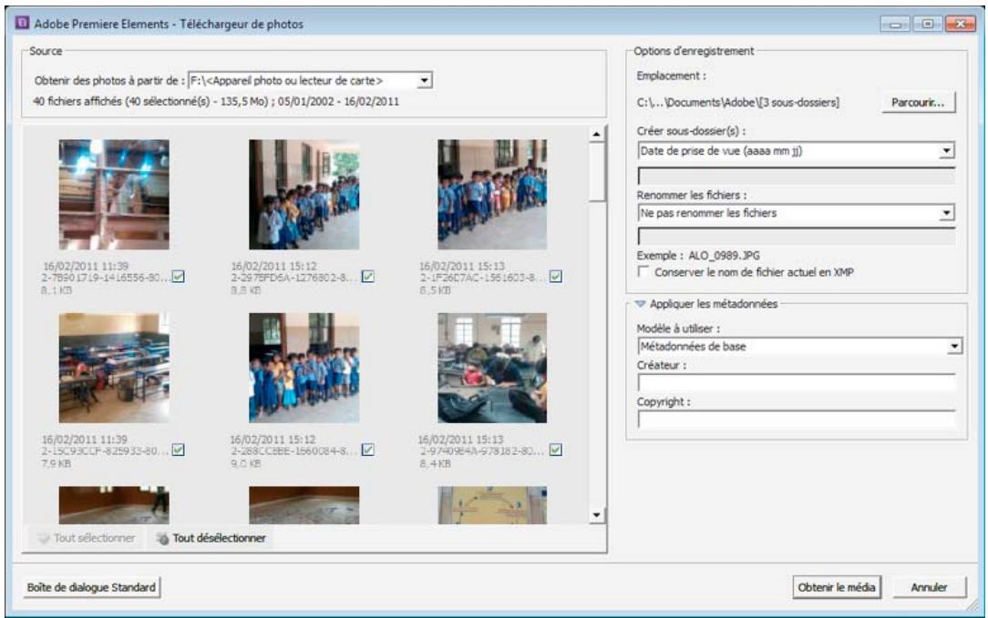 ADOBE PREMIERE ELEMENTS 10 - Ajout de photos à l'aide du Téléchargeur de photos - 1