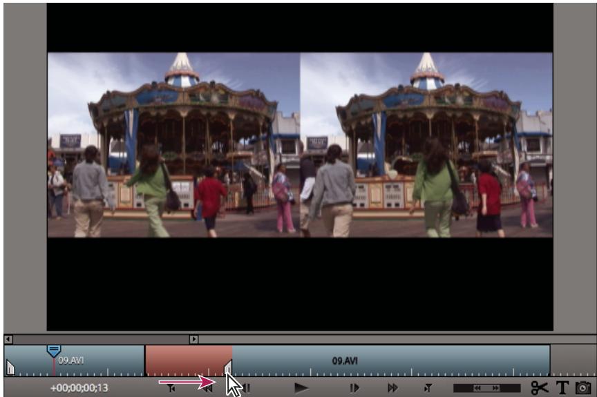 ADOBE PREMIERE ELEMENTS 10 - Suppression d'images depuis le centre d'un élément - 1