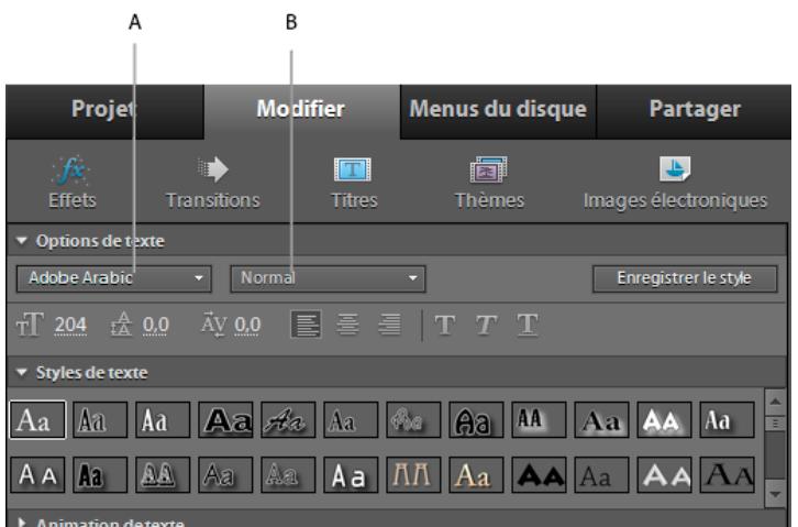 ADOBE PREMIERE ELEMENTS 10 - Configuration de la police, du style et de la taille - 1