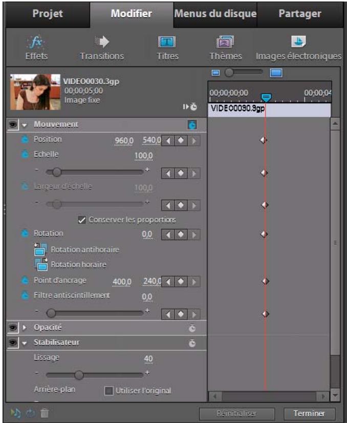 ADOBE PREMIERE ELEMENTS 10 - Mise à l'échelle d'un élément - 1