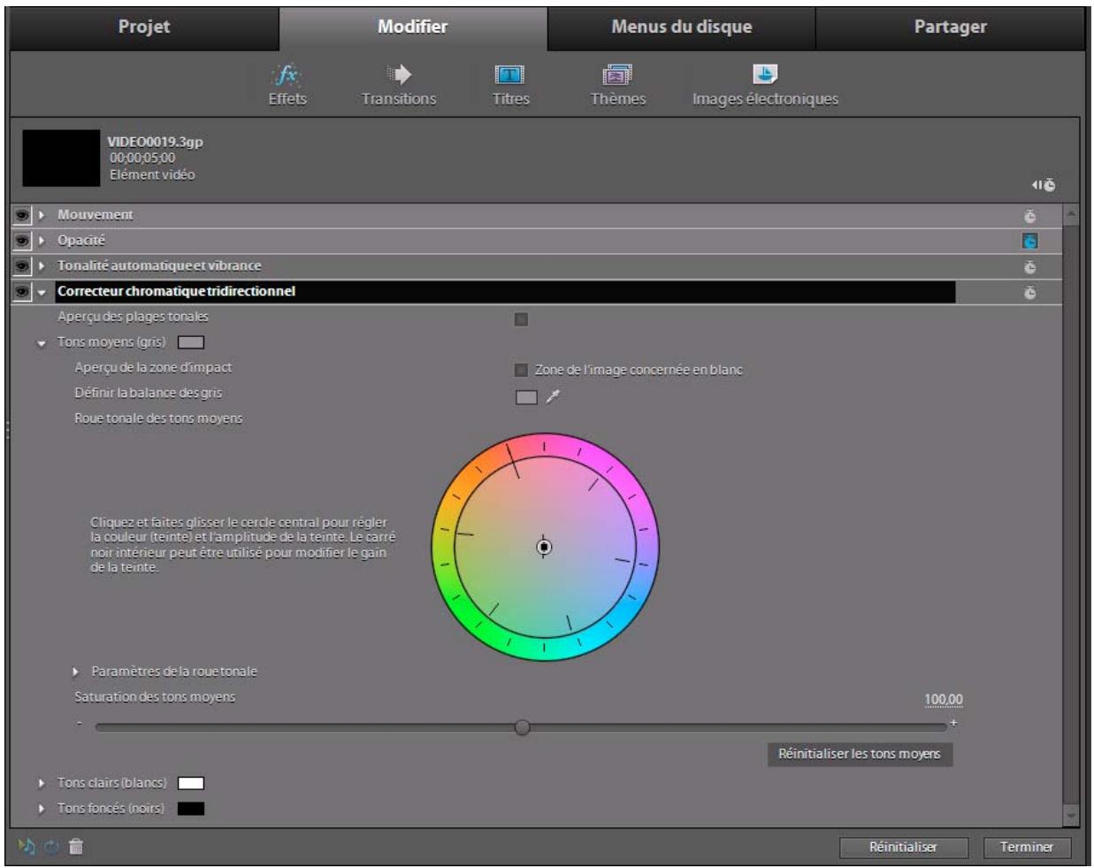 ADOBE PREMIERE ELEMENTS 10 - Correcteur chromatique tridirectionnel - 1