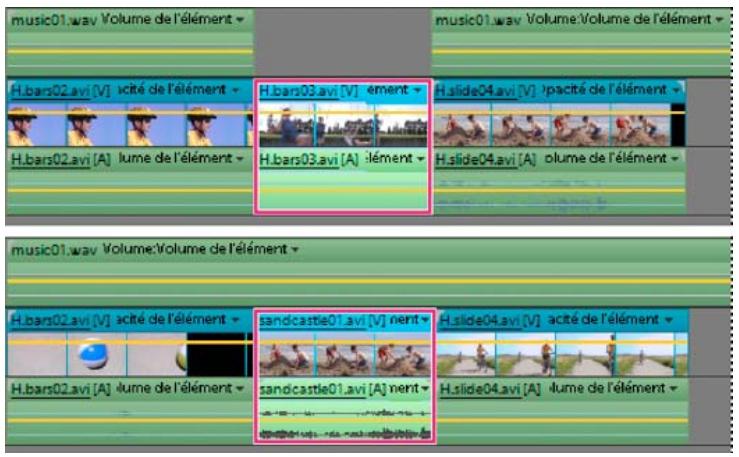 ADOBE PREMIERE ELEMENTS 10 - Ajout d'éléments dans le panneau Montage - 1