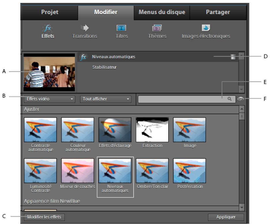 ADOBE PREMIERE ELEMENTS 10 - Recherche d'un effet - 1