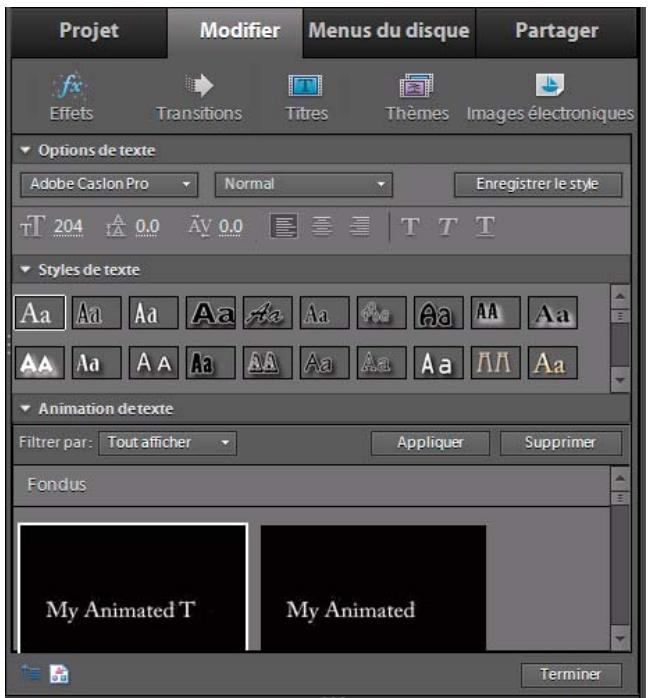 ADOBE PREMIERE ELEMENTS 10 - Création d'un titre avec du texte animé - 1