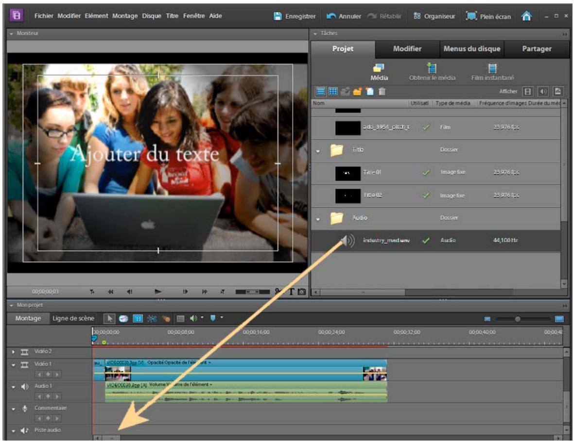 ADOBE PREMIERE ELEMENTS 10 - Ajouter une piste audio - 2