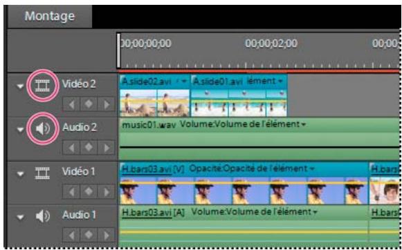ADOBE PREMIERE ELEMENTS 10 - Personnalisation de l'affichage des éléments dans le montage - 1