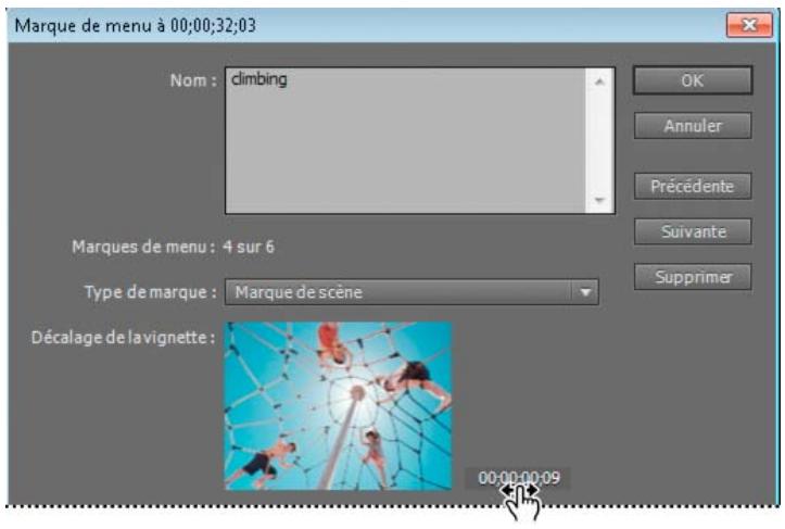 ADOBE PREMIERE ELEMENTS 10 - Ajout d'une marque de menu principal ou d'une marque de scène - 2