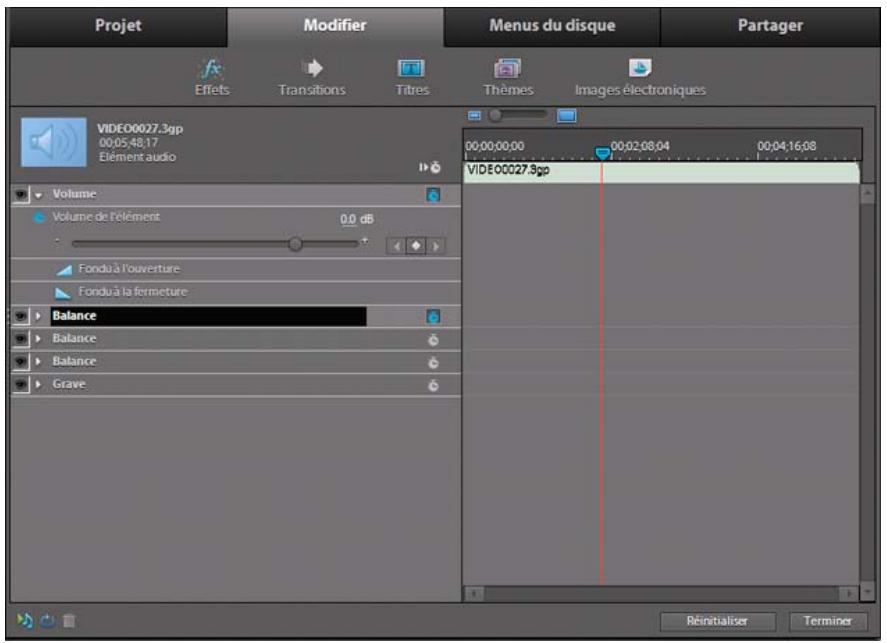 ADOBE PREMIERE ELEMENTS 10 - Application d'un effet audio - 1