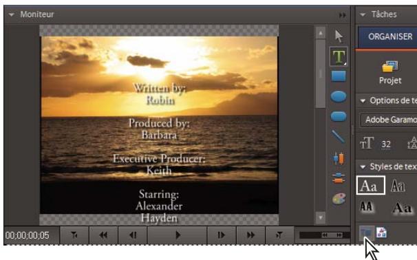 ADOBE PREMIERE ELEMENTS 8 - Creation d'un titre à déroulement vertical ou horizontal - 1