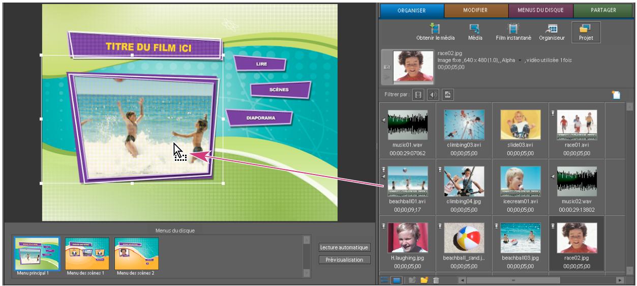 ADOBE PREMIERE ELEMENTS 8 - Personnalisation de l'arrière-plan d'un menu - 1