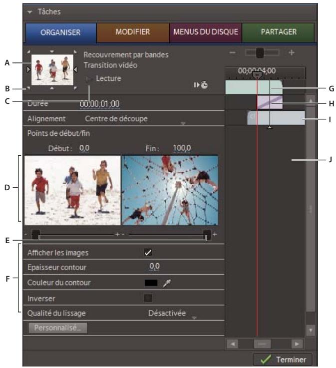 ADOBE PREMIERE ELEMENTS 8 - Prévisualisation dans la vue Propriétés du panneau Tâches - 1