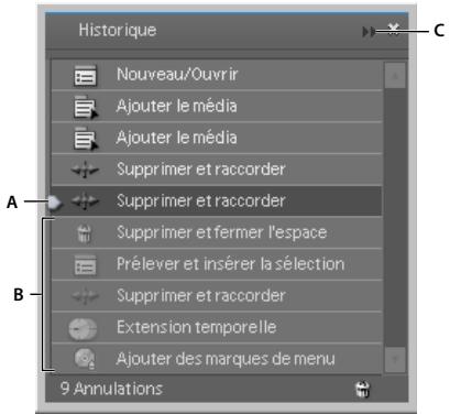 ADOBE PREMIERE ELEMENTS 8 - Annulation incrémentielle des modifications - 1