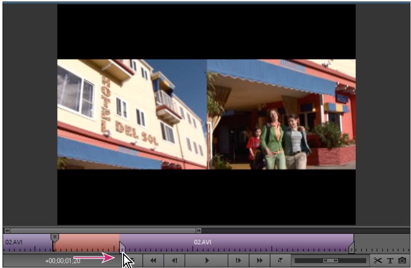 ADOBE PREMIERE ELEMENTS 8 - Suppression d'images depuis le centre d'un élément - 1