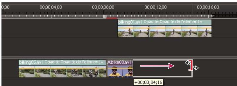 ADOBE PREMIERE ELEMENTS 8 - Modification de la vitesse d'un élément à l'aide de l'outil Extension temporelle - 1