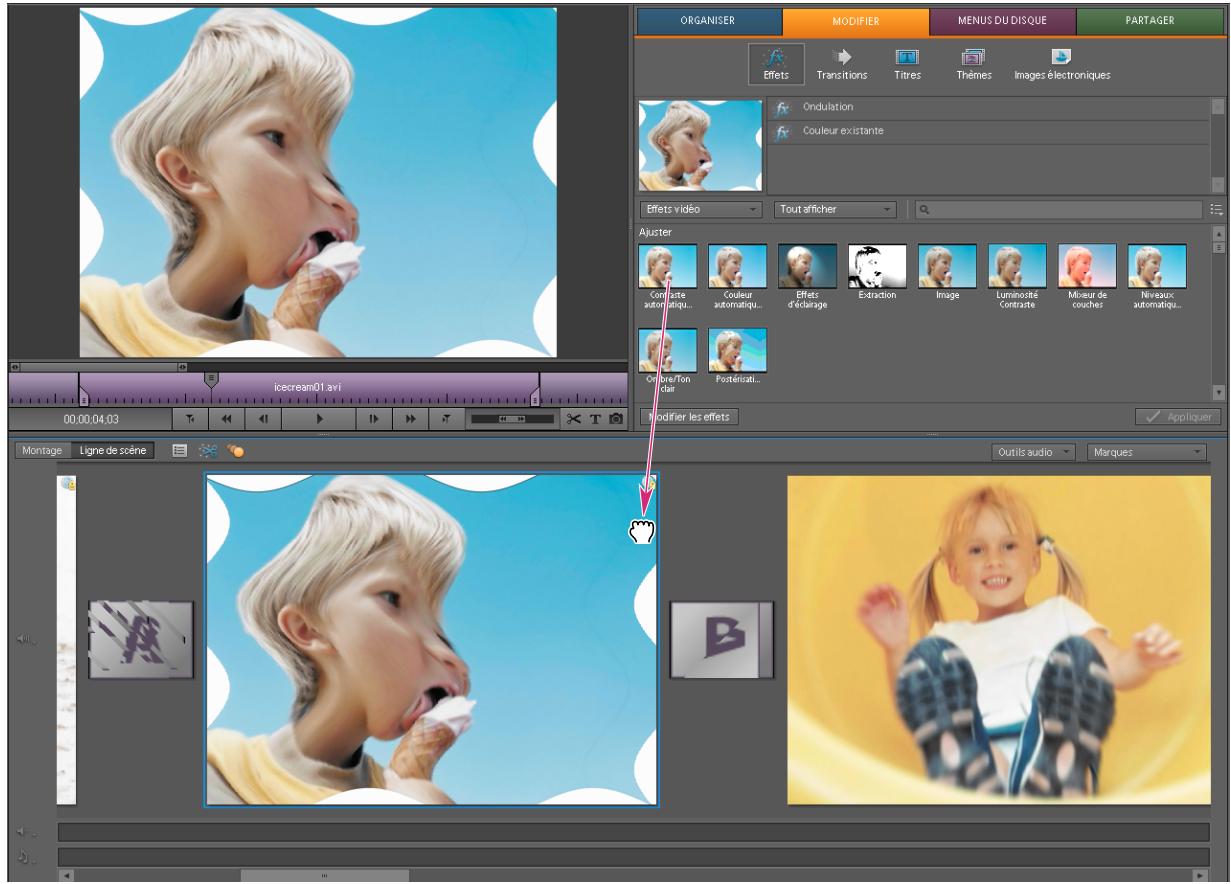 ADOBE PREMIERE ELEMENTS 8 - Application et prévisualisation d'un effet video - 1