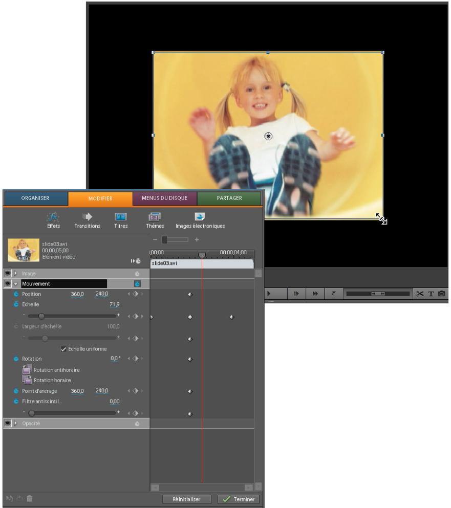 ADOBE PREMIERE ELEMENTS 8 - Mise à l'échelle d'un élément - 1