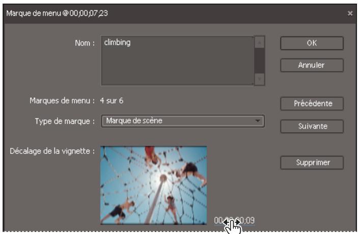 ADOBE PREMIERE ELEMENTS 8 - Ajout d'une marque de menu principal ou d'une marque de scène - 3