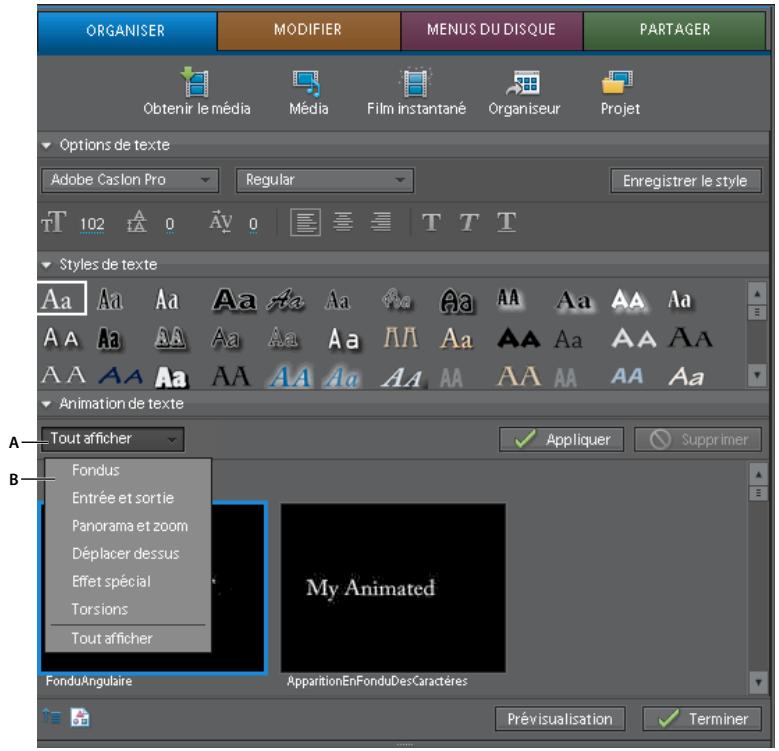 ADOBE PREMIERE ELEMENTS 8 - Création d'un titre avec du texte animé - 2