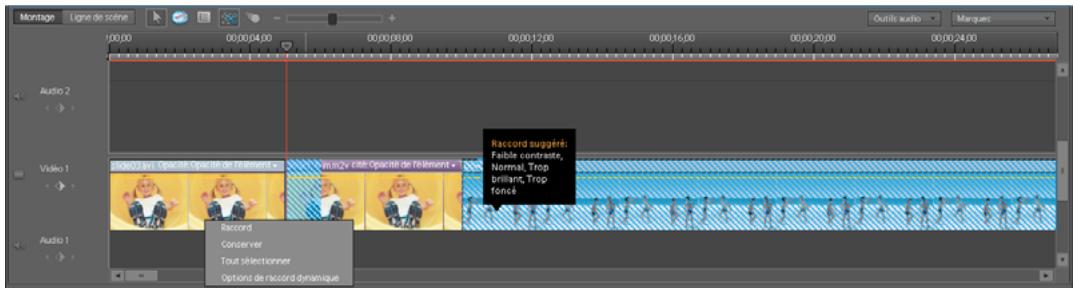 ADOBE PREMIERE ELEMENTS 8 - A propos du raccord dynamique - 1