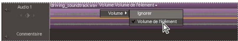 ADOBE PREMIERE ELEMENTS 8 - Réglage du volume dans le panneau Montage - 1