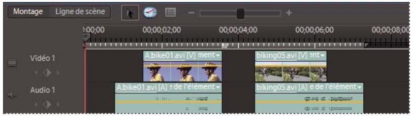 ADOBE PREMIERE ELEMENTS 8 - Prolongement de la piste audio avant ou après la video liée - 1
