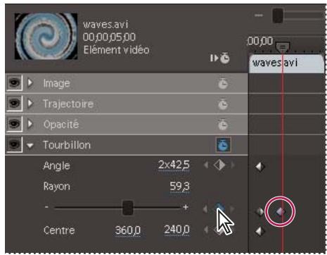 ADOBE PREMIERE ELEMENTS 8 - Ajout d'images clés dans la vue Propriétés - 2