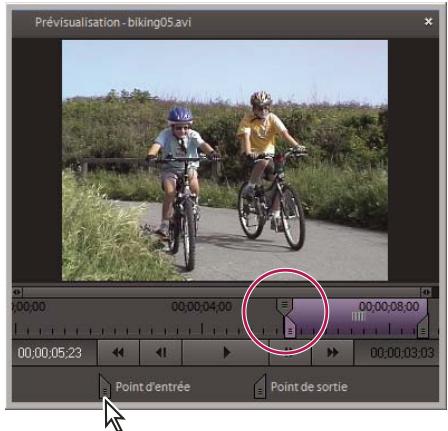 ADOBE PREMIERE ELEMENTS 8 - Suppression d'images au centre d'un élément dans le panneau Montage - 2