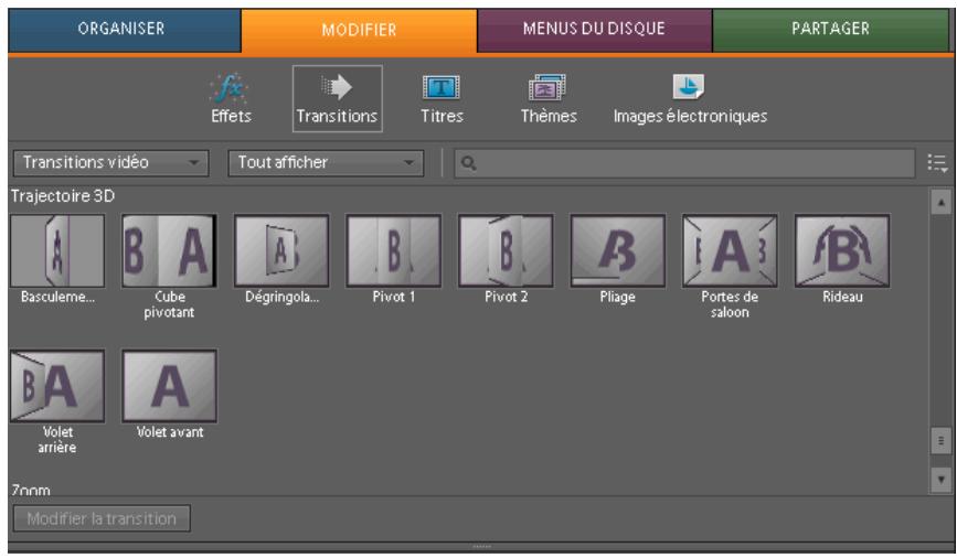 ADOBE PREMIERE ELEMENTS 8 - Prévisualisation des transitions - 1