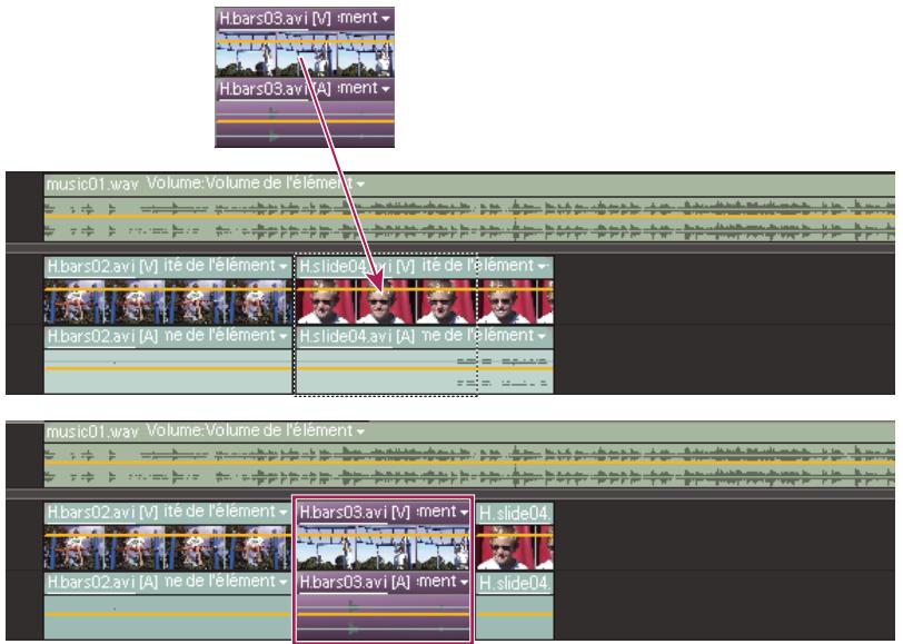 ADOBE PREMIERE ELEMENTS 8 - Inscrubation d'un élément dans le montage - 1