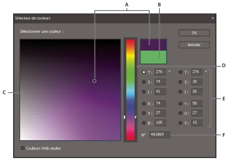 ADOBE PREMIERE ELEMENTS 8 - Sélection d'une couleur avec le sélecteur de couleurs Adobe - 1