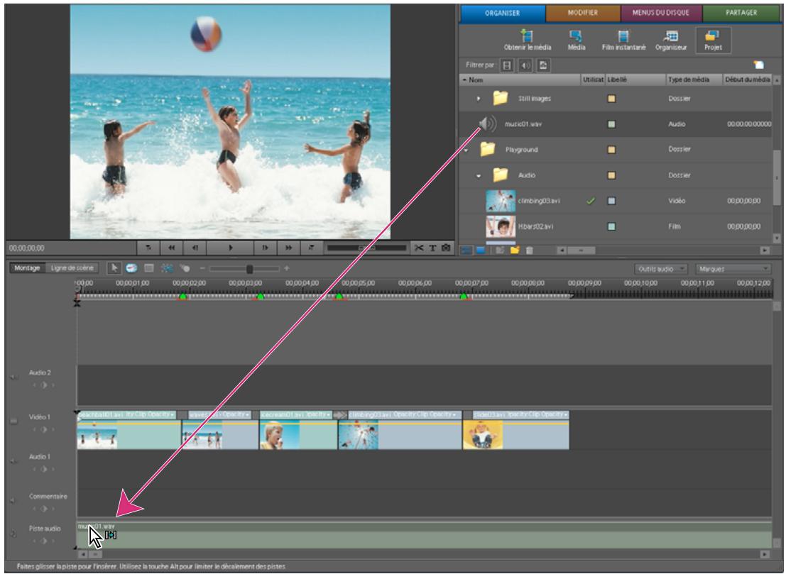 ADOBE PREMIERE ELEMENTS 8 - Ajouter une piste audio - 2