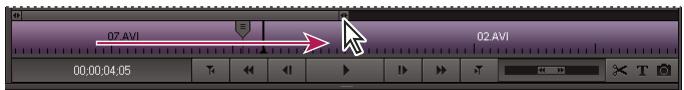 ADOBE PREMIERE ELEMENTS 8 - Zoom avant et zoom arrrière sur le mini-montage du panneau Moniteur - 1